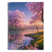 Zonsondergang en Kersenbloesems Notitieboek (Voorkant)