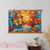 Zonsondergang en monarchvlinders hangend wandkleed (Slaapkamer)
