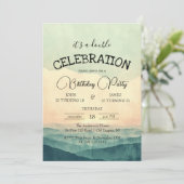 Zonsondergang en Mountain Hills Dubbele Verjaardag Kaart (Staand voorkant)