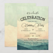 Zonsondergang en Mountain Hills Dubbele Verjaardag Kaart (Voorkant / Achterkant)