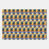Zonsondergang en Palm Trees Silhouetten Inpakpapier Vel (Voorkant)