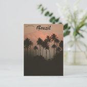 Zonsondergang en palmbomen in Brazilië Briefkaart (Staand voorkant)