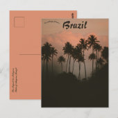 Zonsondergang en palmbomen in Brazilië Briefkaart (Voorkant / Achterkant)