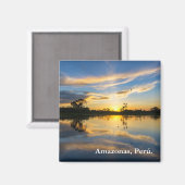 Zonsondergang en reflectie in de Amazone Magneet (Voorkant / Achterkant)