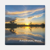 Zonsondergang en reflectie in de Amazone Magneet (Voorkant)