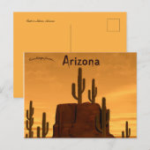 Zonsondergang en Rock Cactussen in Sedona, Arizona Briefkaart (Voorkant / Achterkant)