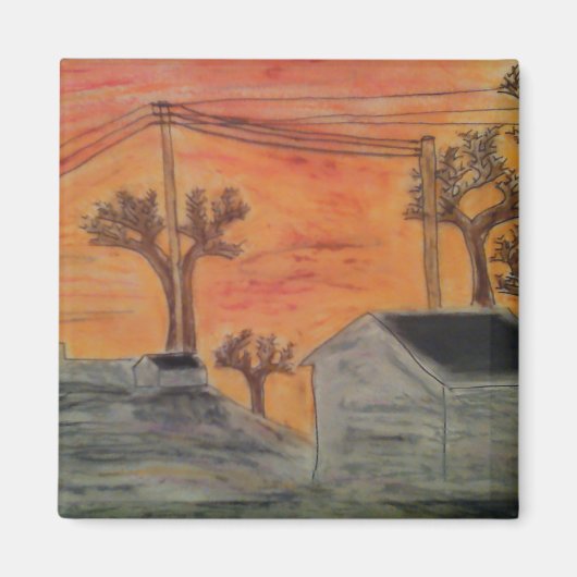 Zonsondergang en schaduwen magneet (Voorkant)