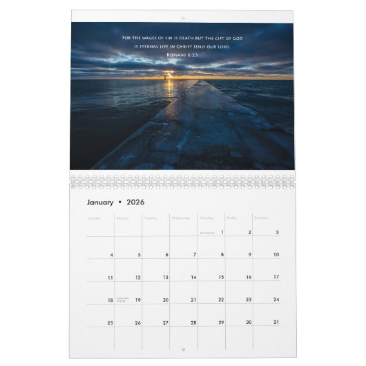Zonsondergang en Schrift Kalender (Jan 2026)