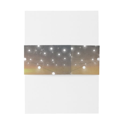 Zonsondergang en String of Lights Bruiloft Uitnodigingen Wikkel (Achterkant Voorbeeld)