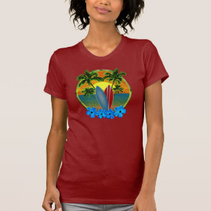 Zonsondergang en Surfplanken T-shirt