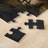Zonsondergang en trein legpuzzel (Zijkant)
