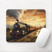 Zonsondergang en trein muismat (Met muis)