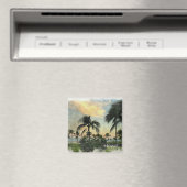 Zonsondergang en tropische bomen magneet (Insitu (Vaatwasser))