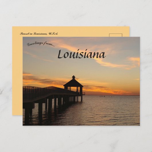 Zonsondergang en tuinhuisje in Louisiana Briefkaart (Voorkant / Achterkant)