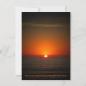 Zonsondergang en Zee Viering van het Levensuitnodi Kaart (Achterkant)