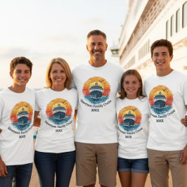 Zonsondergang Familie Naam Vakantie Cruise Schip A T-shirt