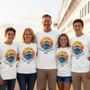 Zonsondergang Familie Naam Vakantie Cruise Schip A T-shirt