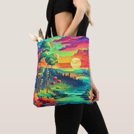 Zonsondergang Fantasie Landschap Tote Bag
