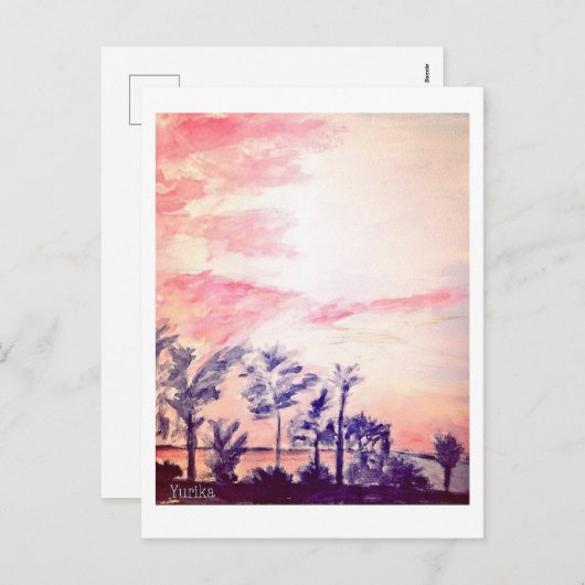 zonsondergang feestdagenkaart (Voorkant / Achterkant)