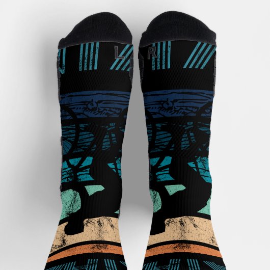 Zonsondergang Fietser Retro Design Sokken (Top)