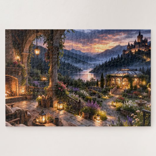 Zonsondergang Fireside Terras Legpuzzel (Horizontaal)