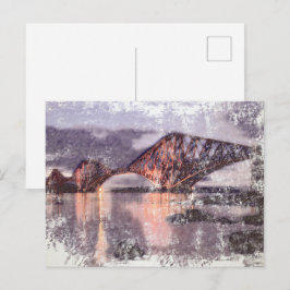 Zonsondergang Firth of Forth-spoorbrug Briefkaart