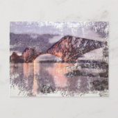 Zonsondergang Firth of Forth-spoorbrug Briefkaart (Voorkant)