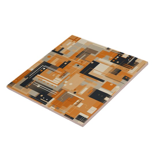 Zonsondergang fluistert abrikoos Abstract genot Tegeltje (Zijkant)