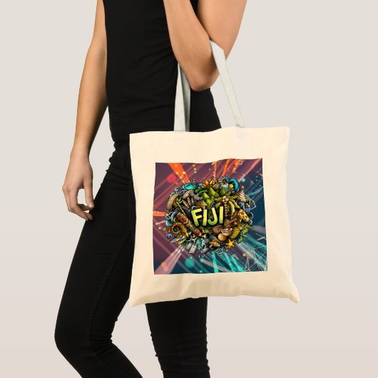 "Zonsondergang fluistert en eilanddromen - Fiji" Tote Bag (Voorkant (product))