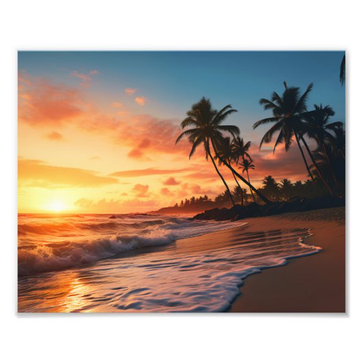 Zonsondergang Foto Afdruk (Voorkant)