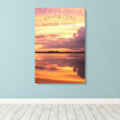 Zonsondergang Foto Decor over Water met Quote Canvas Afdruk (Insitu (Houten vloer))