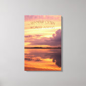 Zonsondergang Foto Decor over Water met Quote Canvas Afdruk (Voorkant)