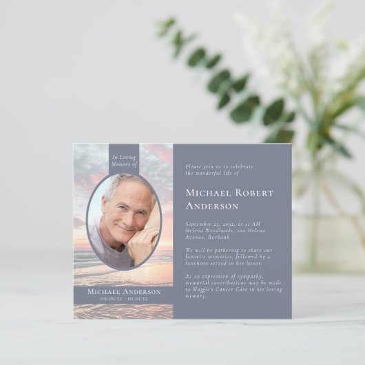 Zonsondergang Foto Herdenking van het Leven Herden (Staand voorkant)