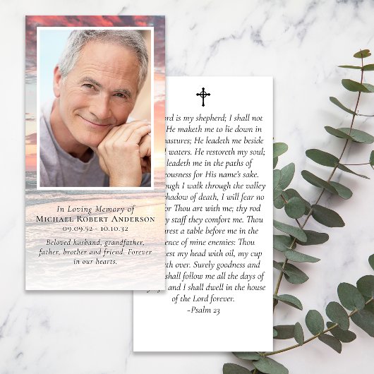 Zonsondergang Foto Herdenkingsbladwijzer