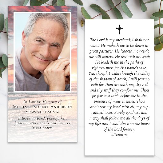 Zonsondergang Foto Herdenkingsbladwijzer