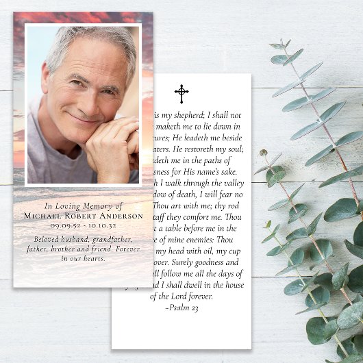 Zonsondergang Foto Herdenkingsbladwijzer