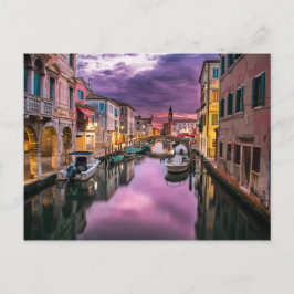 Zonsondergang foto van Italiës Venetiaanse kanalen Briefkaart