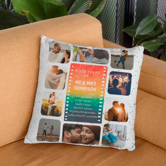 Zonsondergang Fotocollage Mijnheer en Mevrouw 40-j Kussen