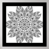Zonsondergang Fun Mandala Feest Poster om te Kleur (Voorkant)