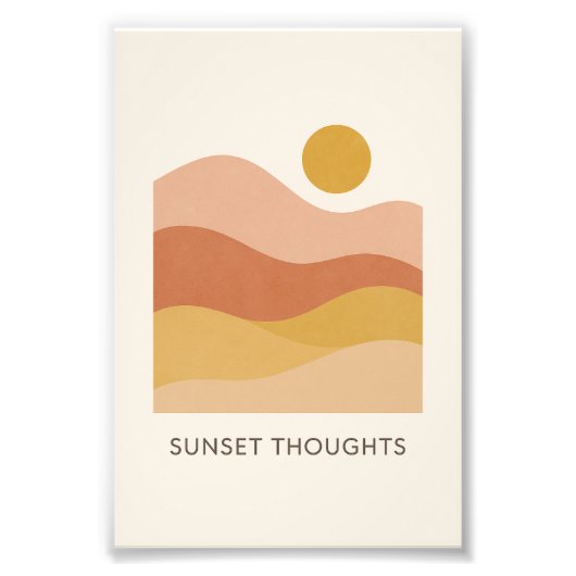 Zonsondergang Gedachten Abstract Landschap Poster (Voorkant)