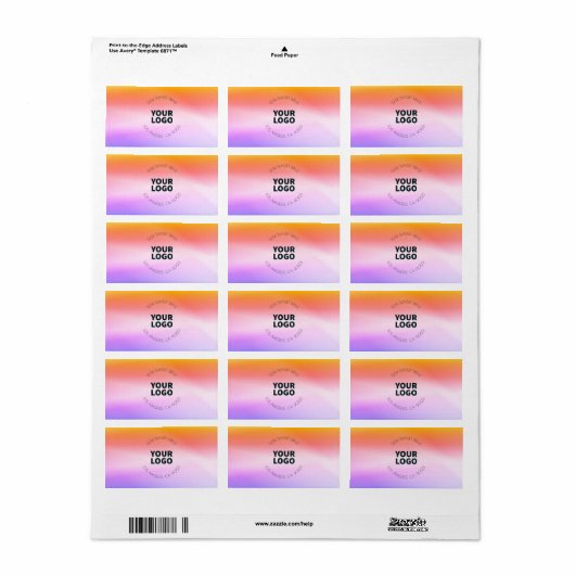 Zonsondergang geïnspireerd Ombre | Retouradres of Etiket (Full Sheet)