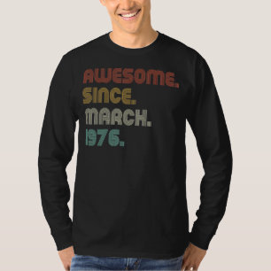  zonsondergang Geweldige sinds maart 1976 B dag de T-shirt
