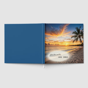 Zonsondergang gloed over een tropisch eiland gastenboek