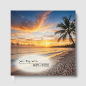 Zonsondergang gloed over een tropisch eiland gastenboek (Voorkant)