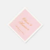 Zonsondergang Gloed Roze Elegante Script Trouwserv Servet (Hoek)