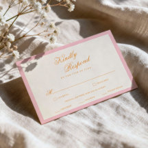 Zonsondergang Gloed Roze Oranje Elegante RSVP Kaar