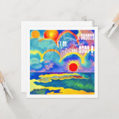 zonsondergang - Goede feestje Mama Kaart (Voorkant / Achterkant in situ)