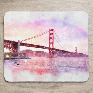 Zonsondergang Golden Gate Bridge Pastel in San Fra Muismat