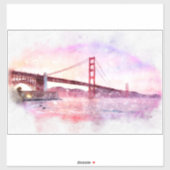 Zonsondergang Golden Gate Bridge Pastel in San Fra Sticker (Vel)