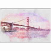 Zonsondergang Golden Gate Bridge Pastel in San Fra Sticker (Voorkant)